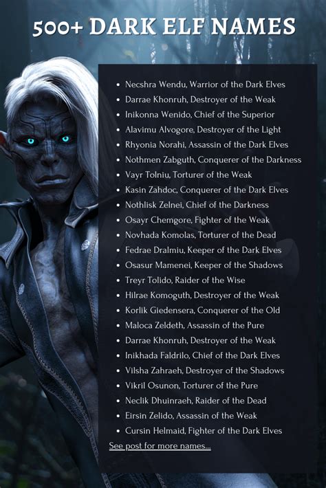 female dark elf names